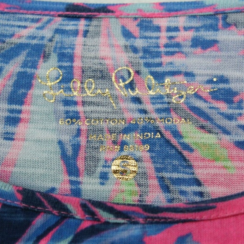 Lilly Pulitzer Surfcrest Swing Dress Pink Tropical Print Size Small H12912 - Picture 5 of 11